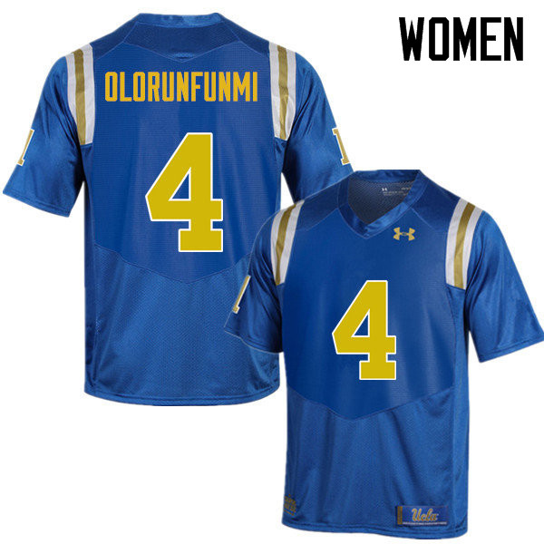Women #4 Bolu Olorunfunmi UCLA Bruins Under Armour College Football Jerseys Sale-Blue